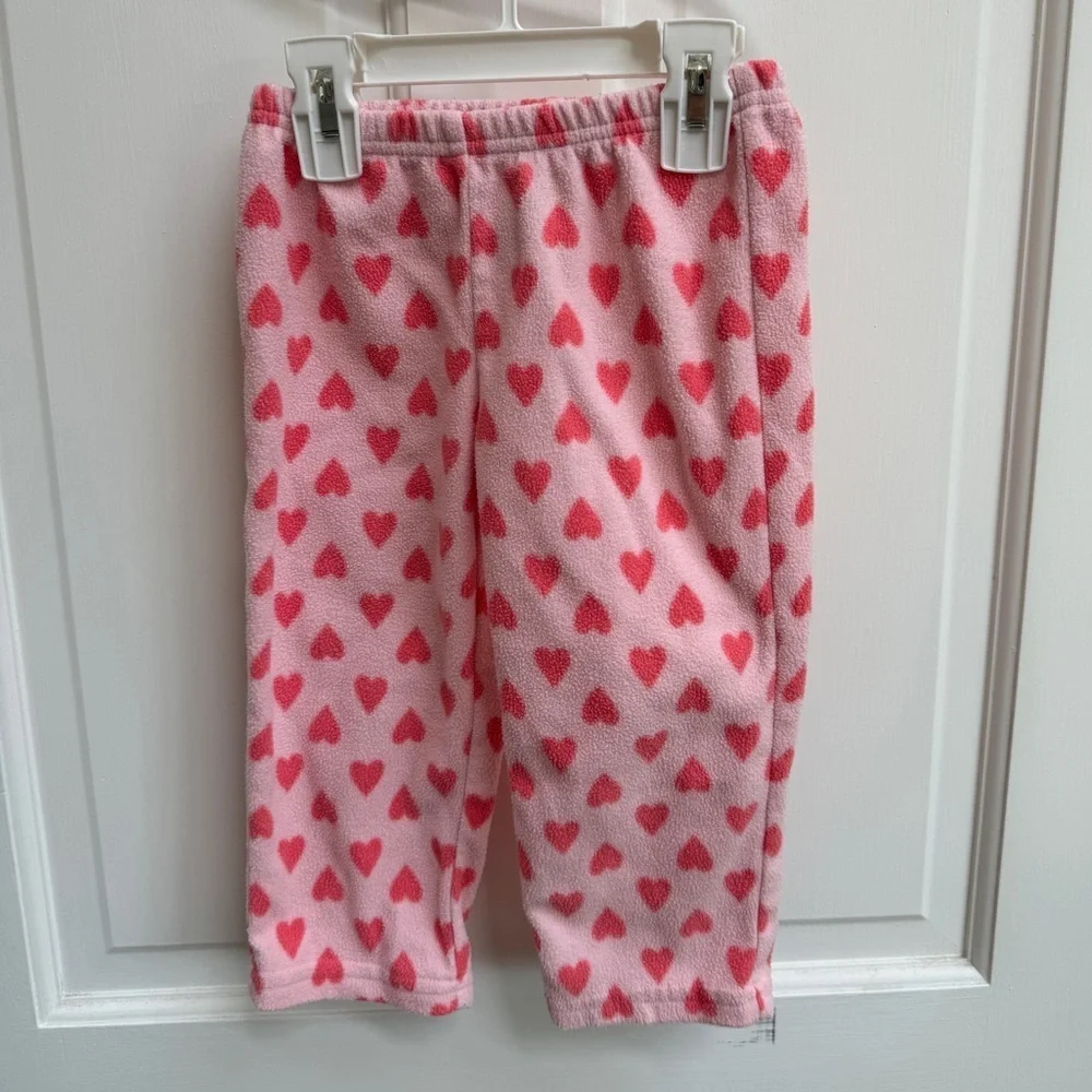Carter’s 2T Girls Pink Heart Fleece Pajama Pants